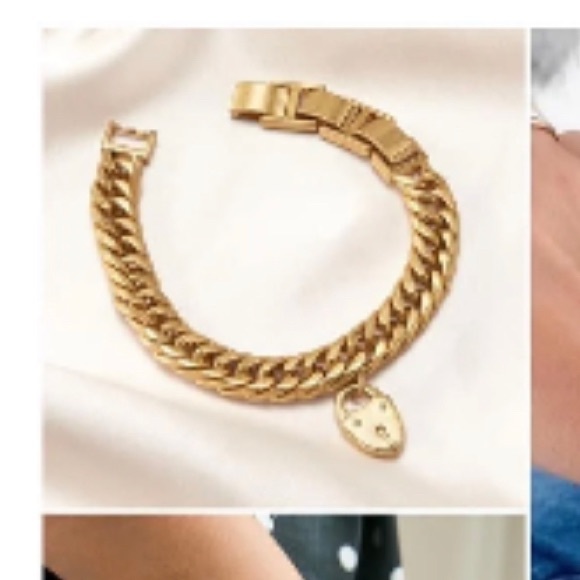 Stella & Dot Jewelry - Stella & Dot- Heart Lock Bracelet antique gold tone